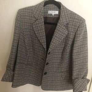 Jones Studio Blazer brown plaid